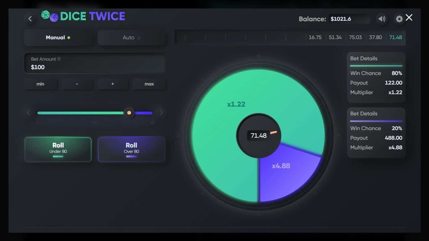 Règles du mini-jeu Dice Twice de Turbo Games