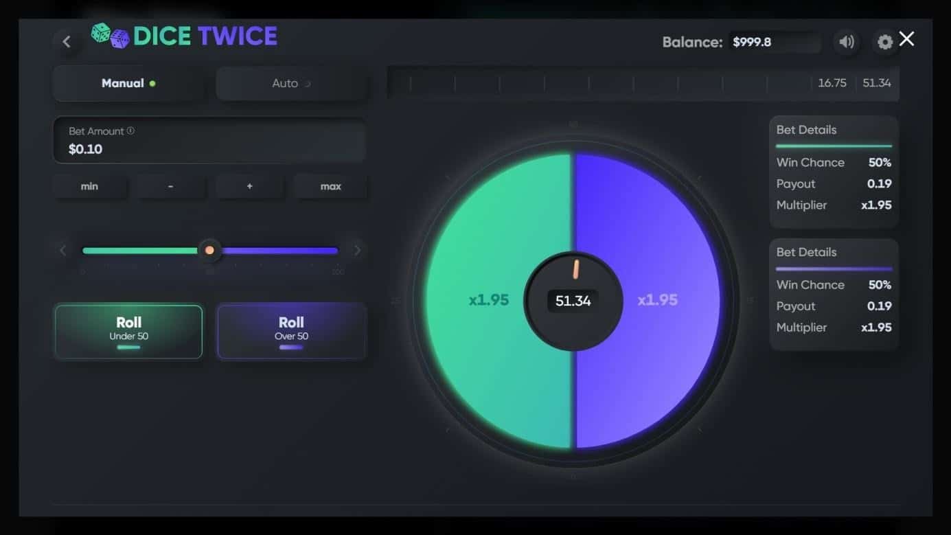 Mini-jeu Dice Twice de Turbo Games