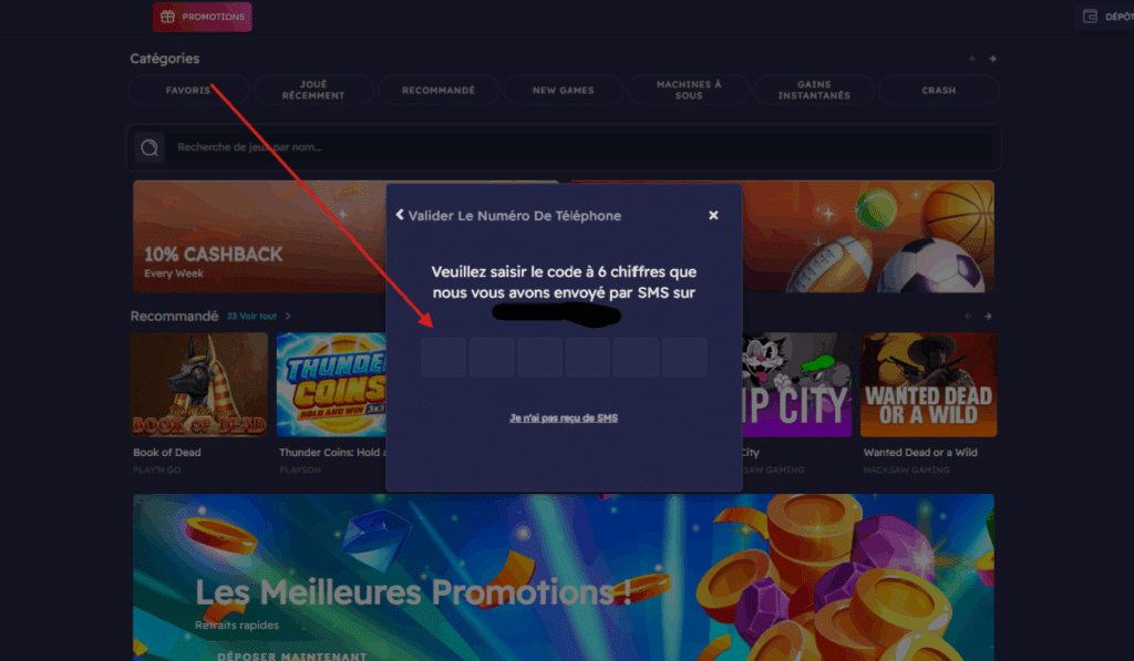 Casino Peaches étape 3 code promo