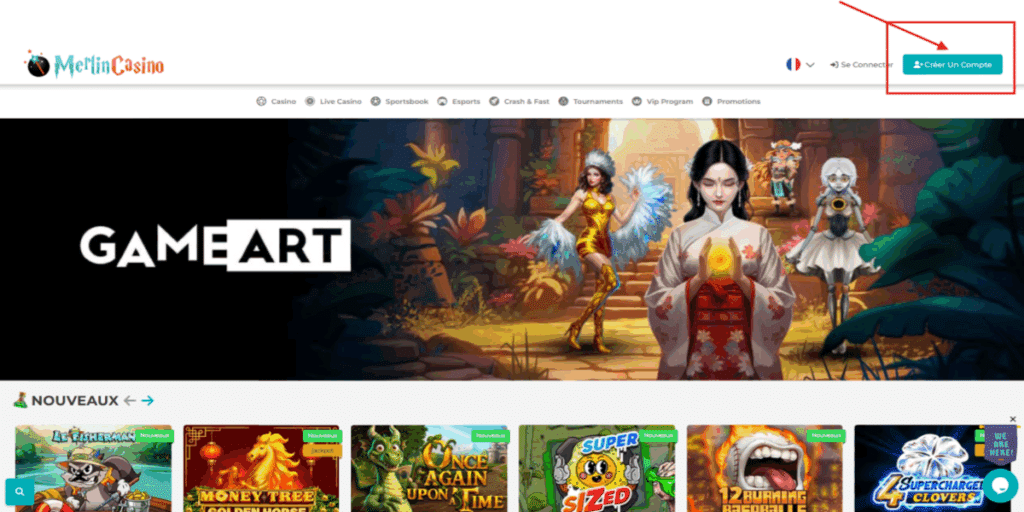creer un compte sur merlin casino