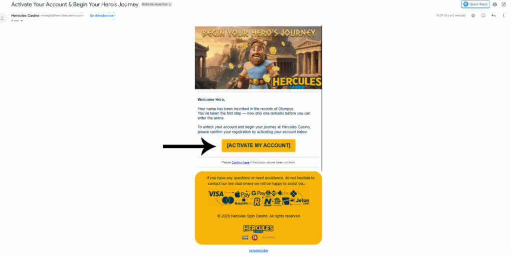 verification mail et activation compte